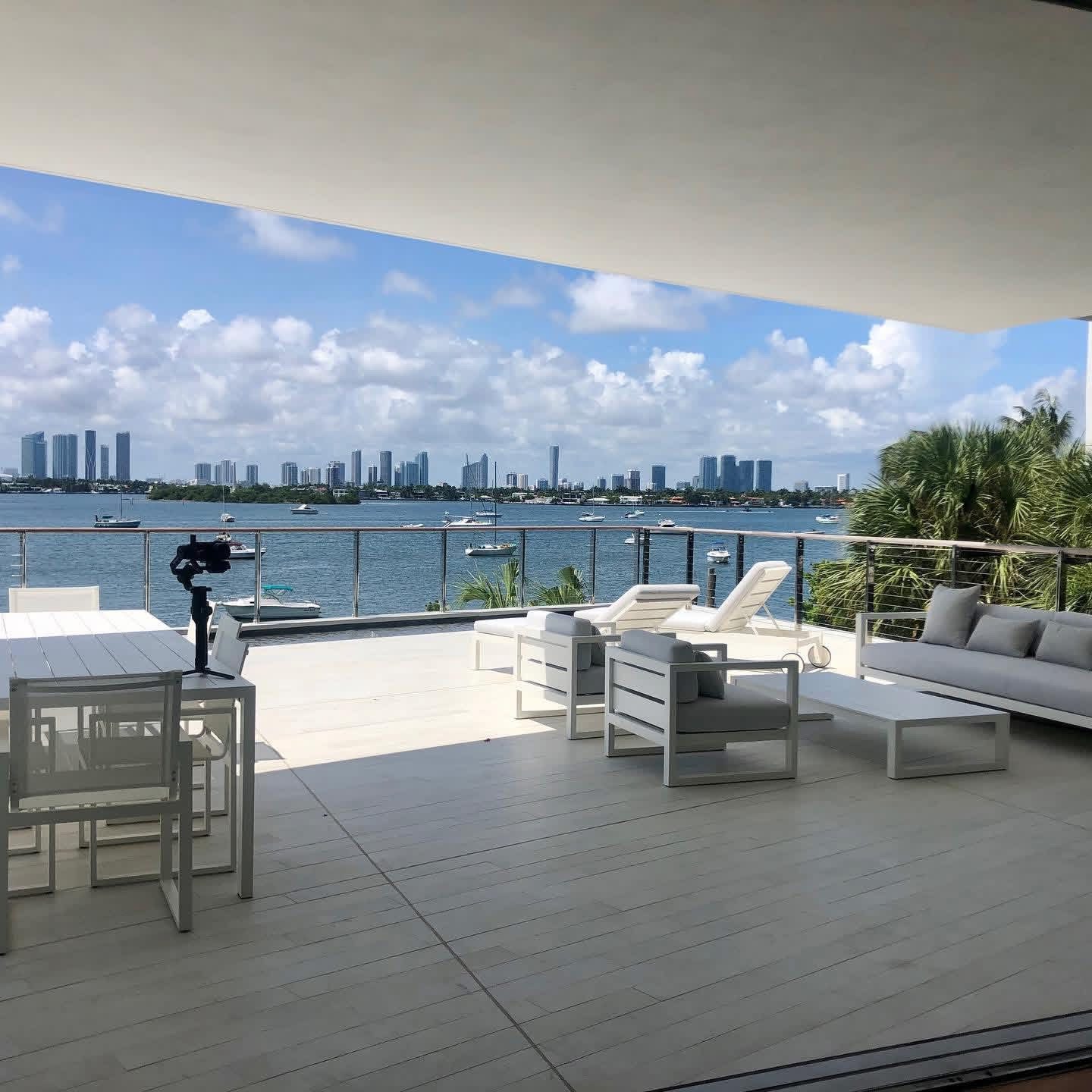 Bayfront terrace facing the Miami skyline