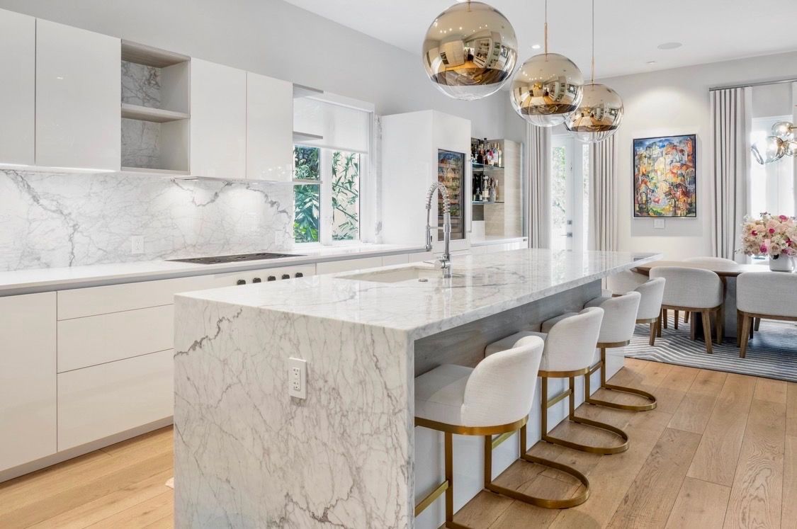 Marble kitchen in a Miami luxury listing represented by June Savage